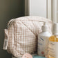 Toiletry Bag, Beige Gingham