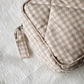 Toiletry Bag, Beige Gingham