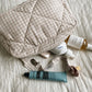 Toiletry Bag, Beige Gingham