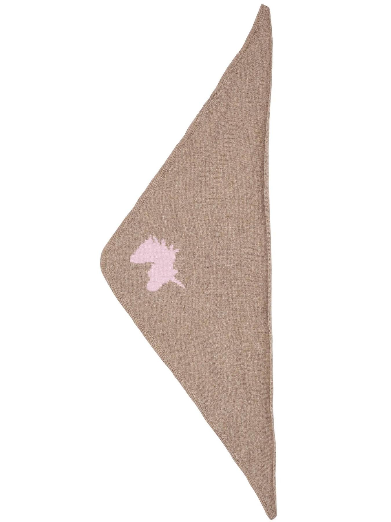 Unicorn Scarf, Beige Wool & Cashmere Blend – Unicorn Triangular Shawl