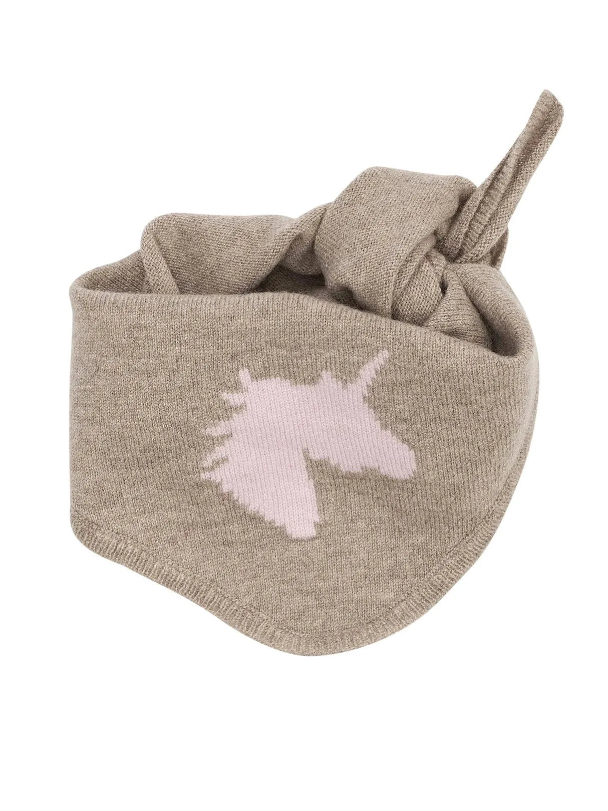 Unicorn Scarf, Beige Wool & Cashmere Blend – Unicorn Triangular Shawl