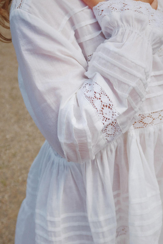 Orchid Dress, White, Organic