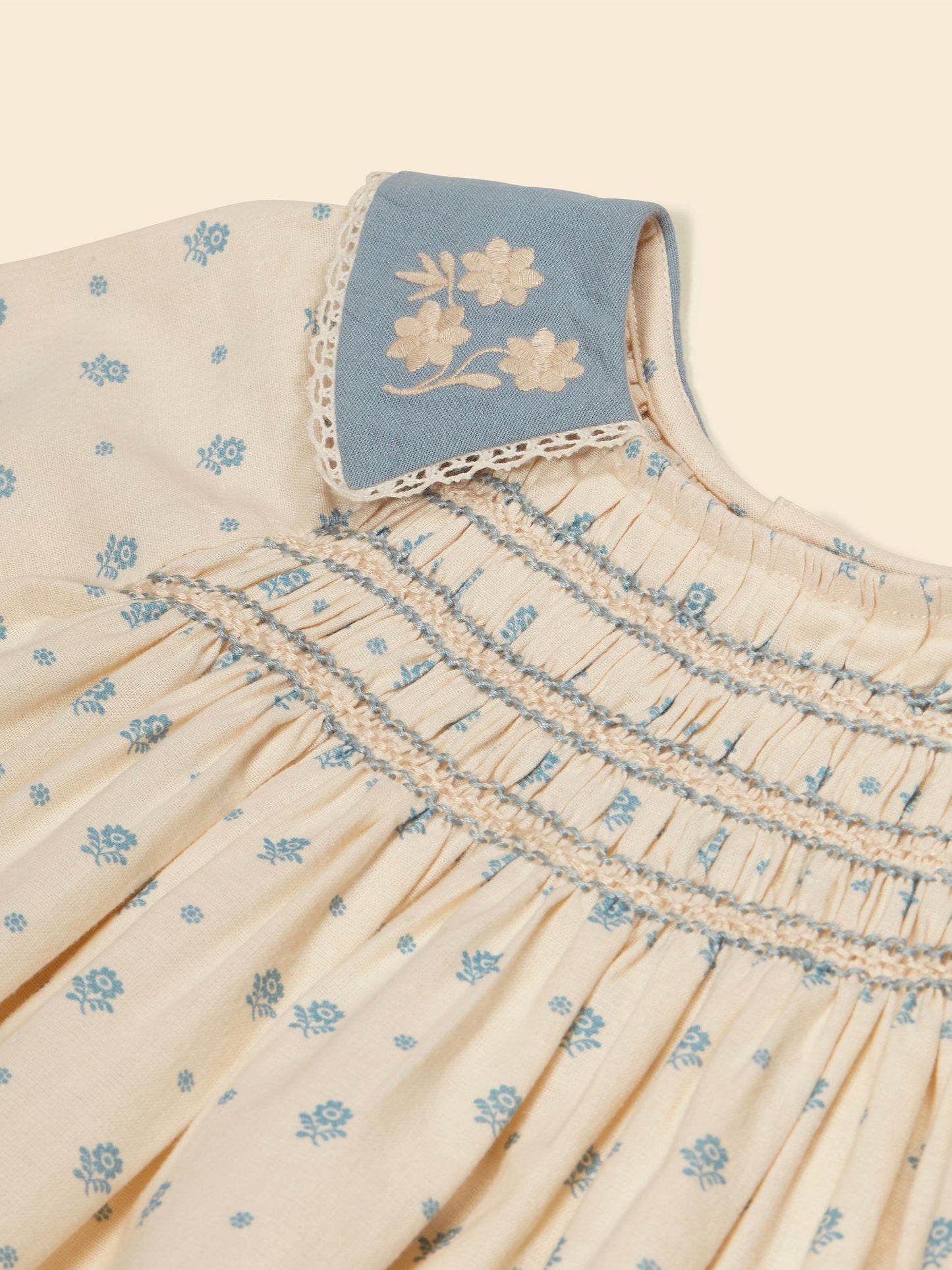 Willow Smock Shift Dress, Meadow Calico, Cashew