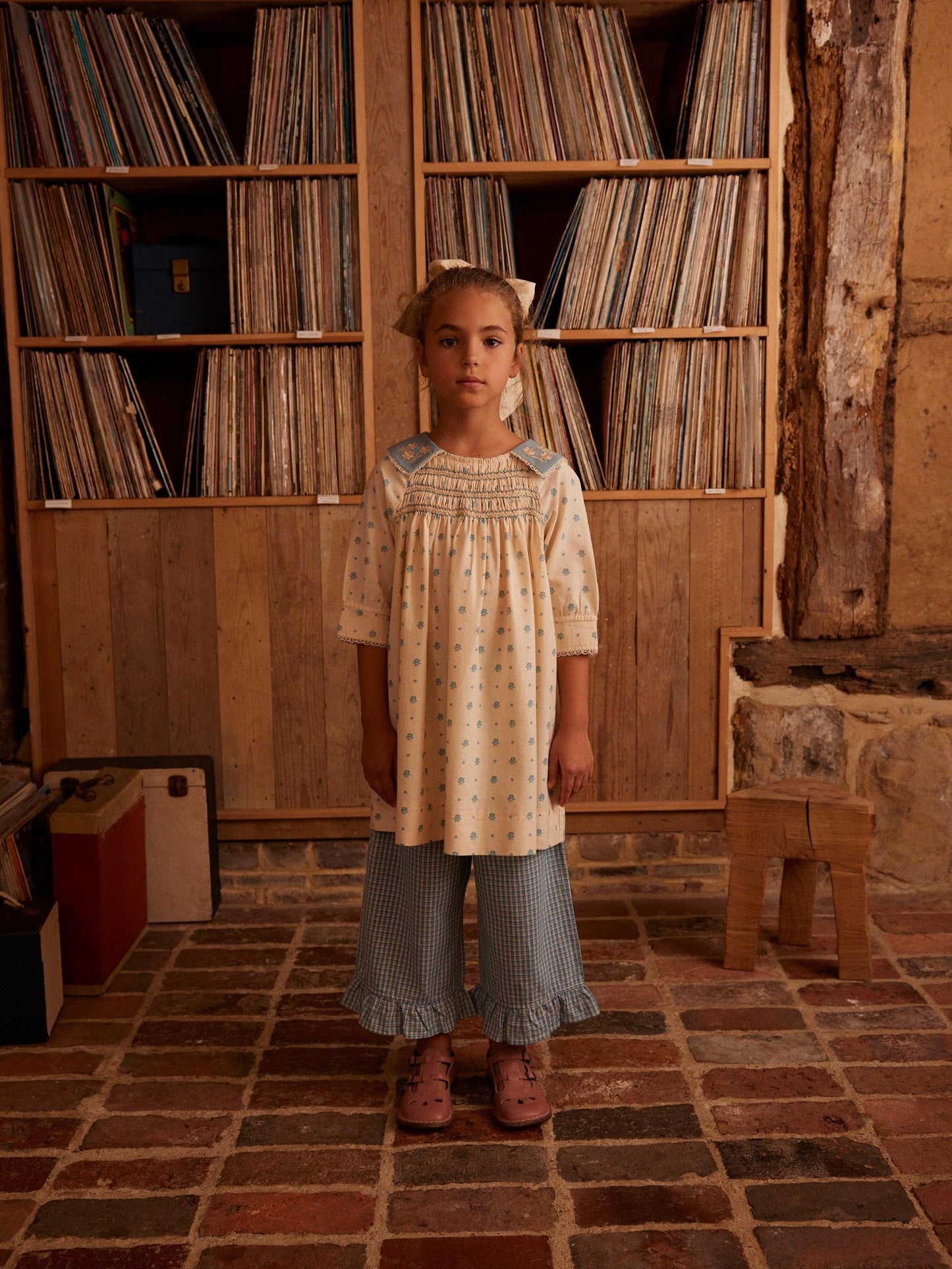 Willow Smock Shift Dress, Meadow Calico, Cashew