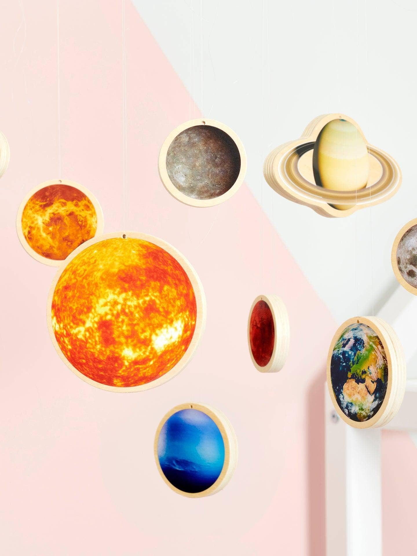 Wooden Solar System Discs Set of 11 – Montessori Space Learning Toy