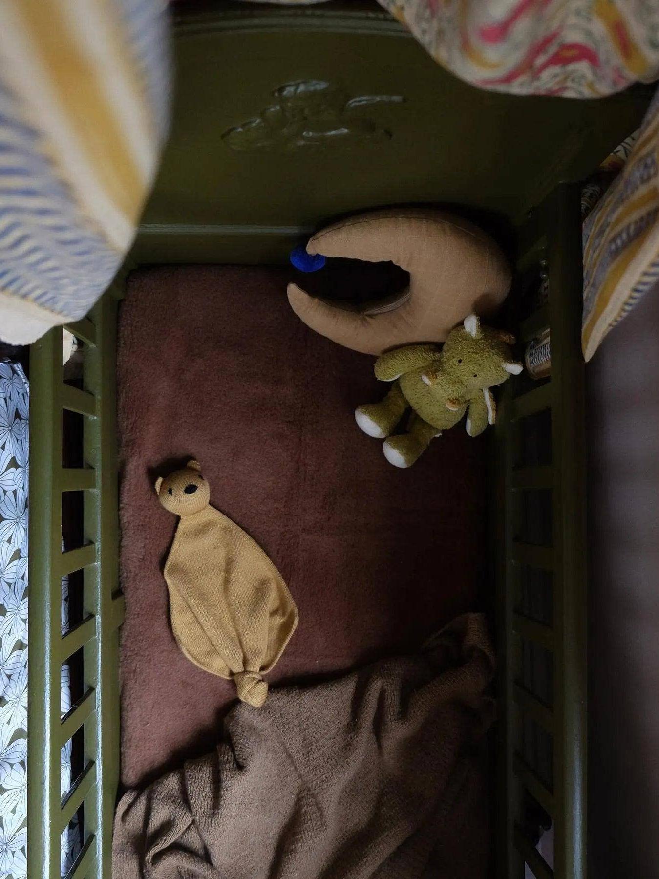 Wool Crib Blanket, Camel & Merino Wool, 60×120 cm – Brown