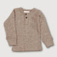 Wool Rib Henley Top - Sand