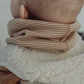 Wool Rib Infinity Scarf - Oat Stripe