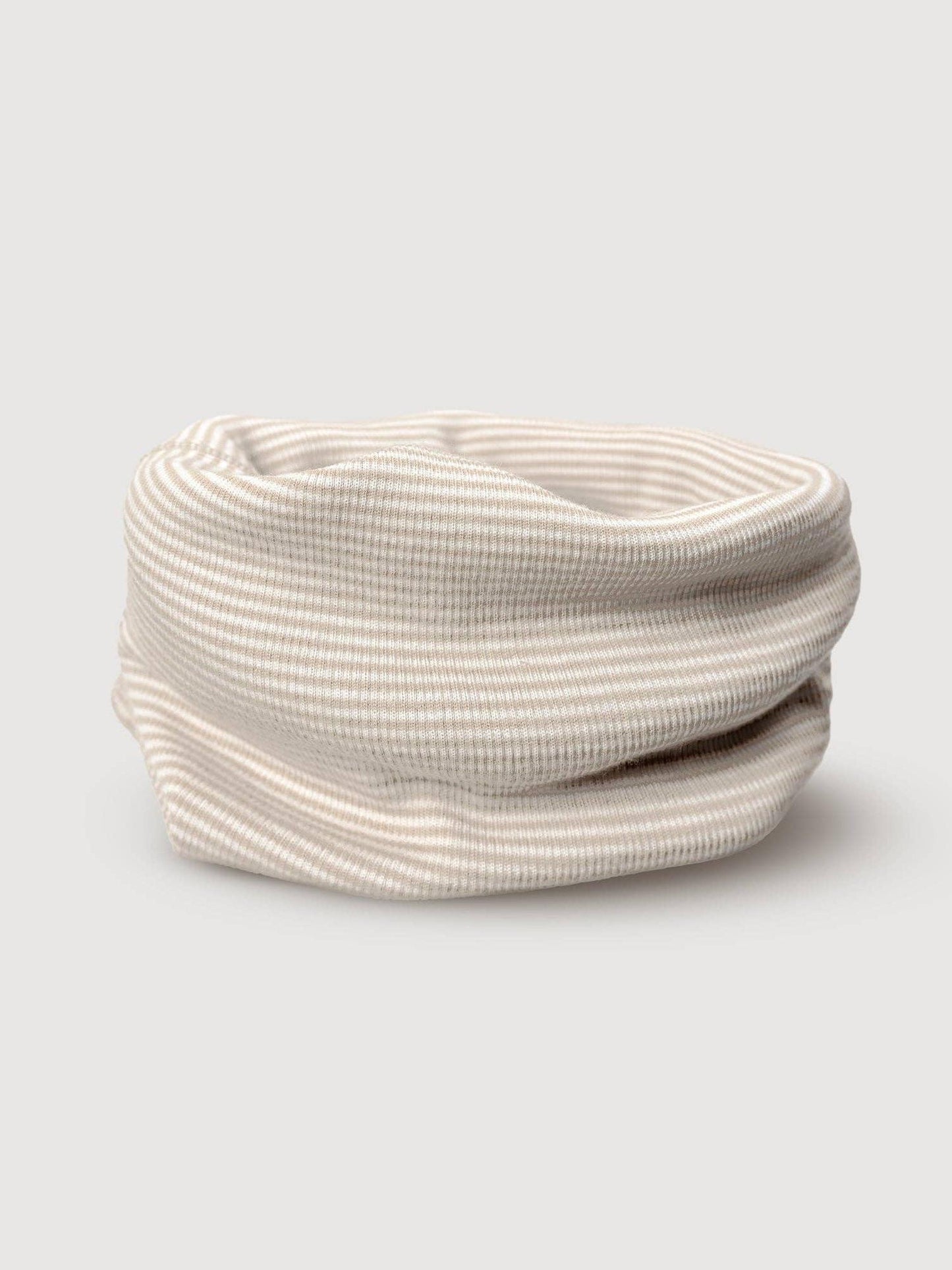 Wool Rib Infinity Scarf - Oat Stripe
