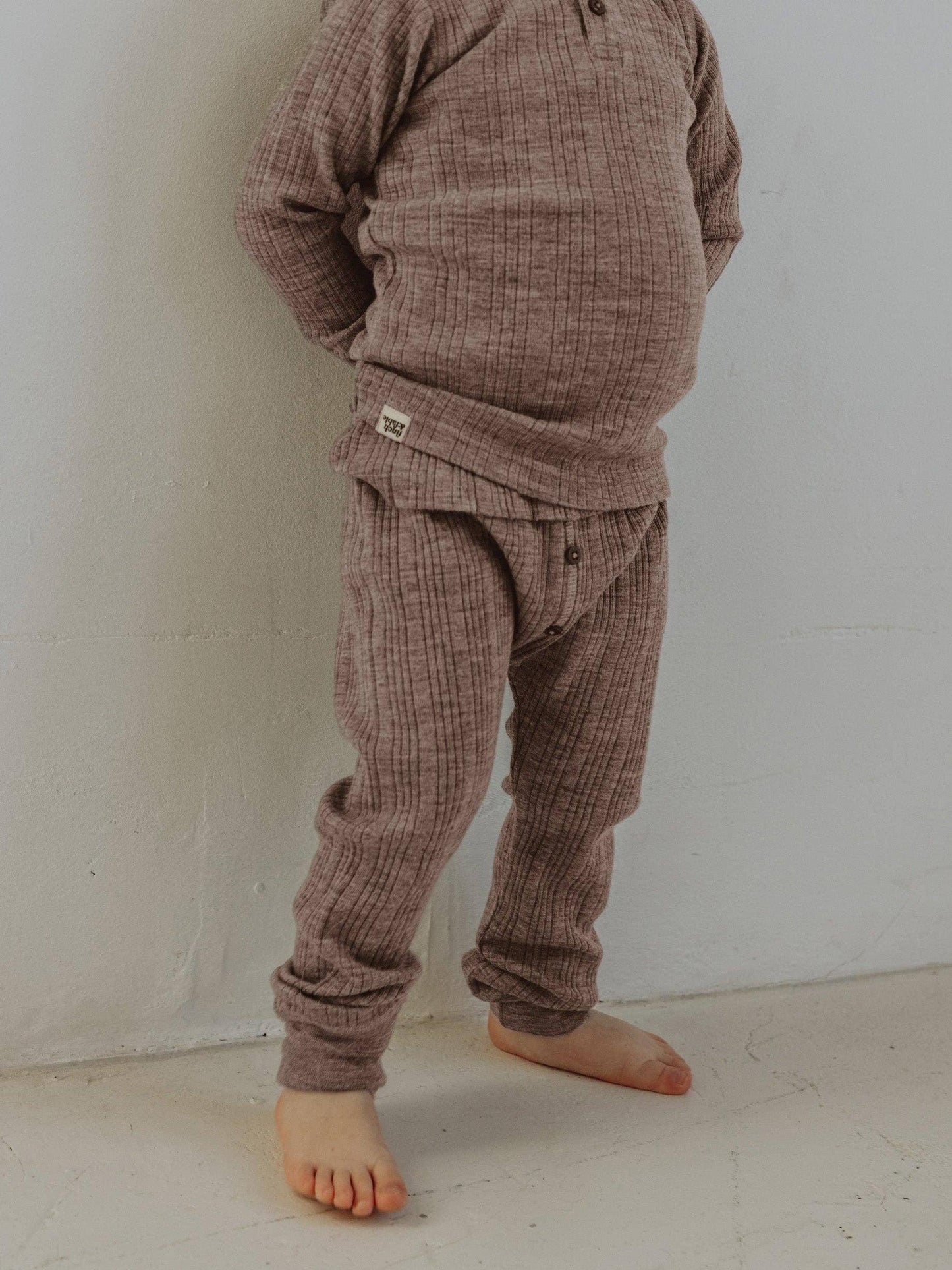 Wool Rib Leggings - Sand