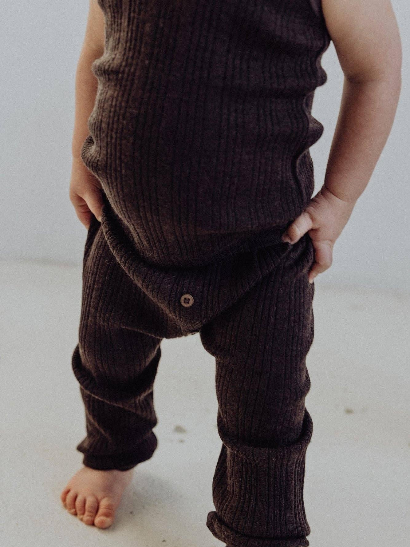 Wool Rib Leggings - Storm
