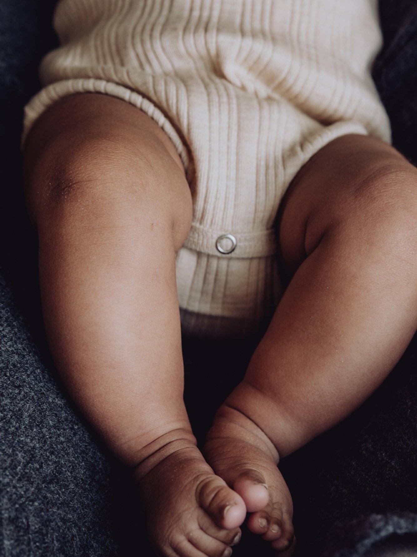 Wool Rib L/S Bodysuit - Oat