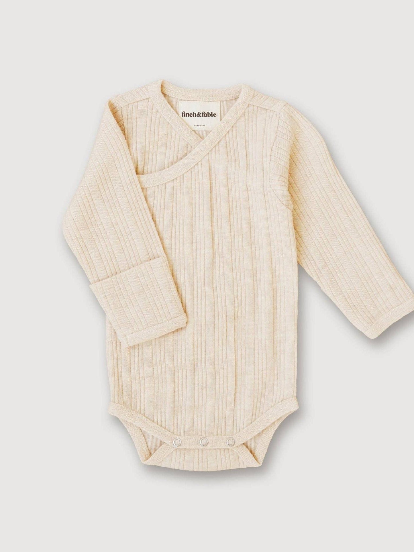 Wool Rib L/S Bodysuit - Oat