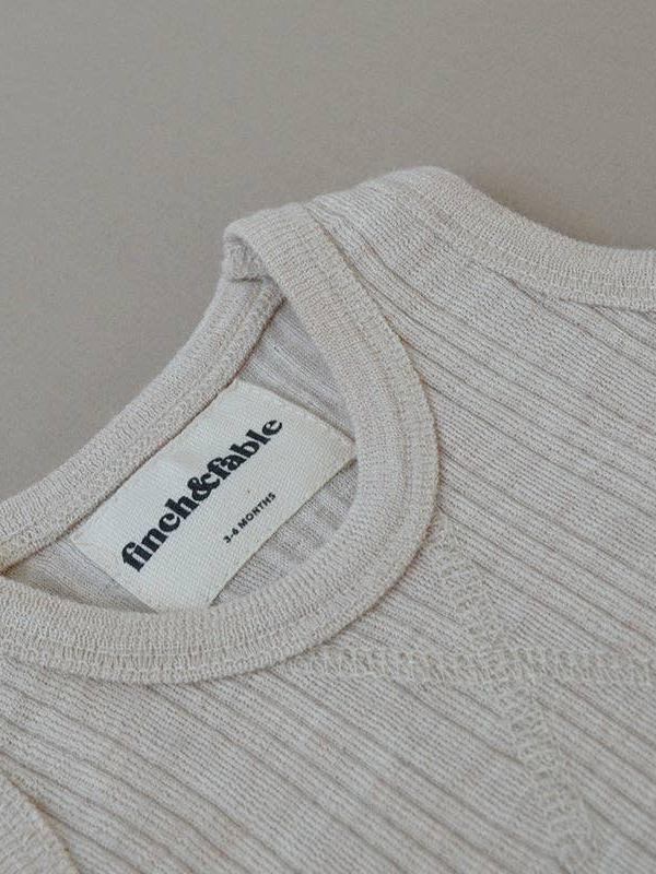 Wool Rib Singlet - Oat