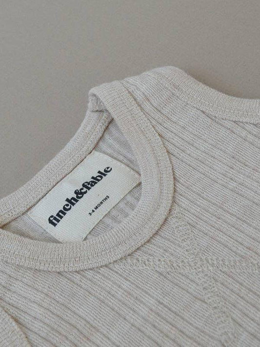 Wool Rib Singlet - Oat