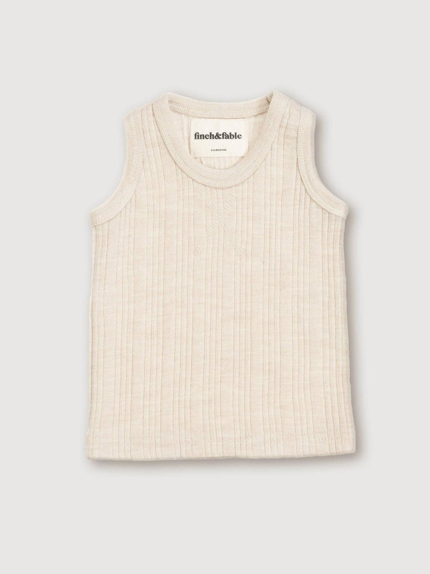 Wool Rib Singlet - Oat