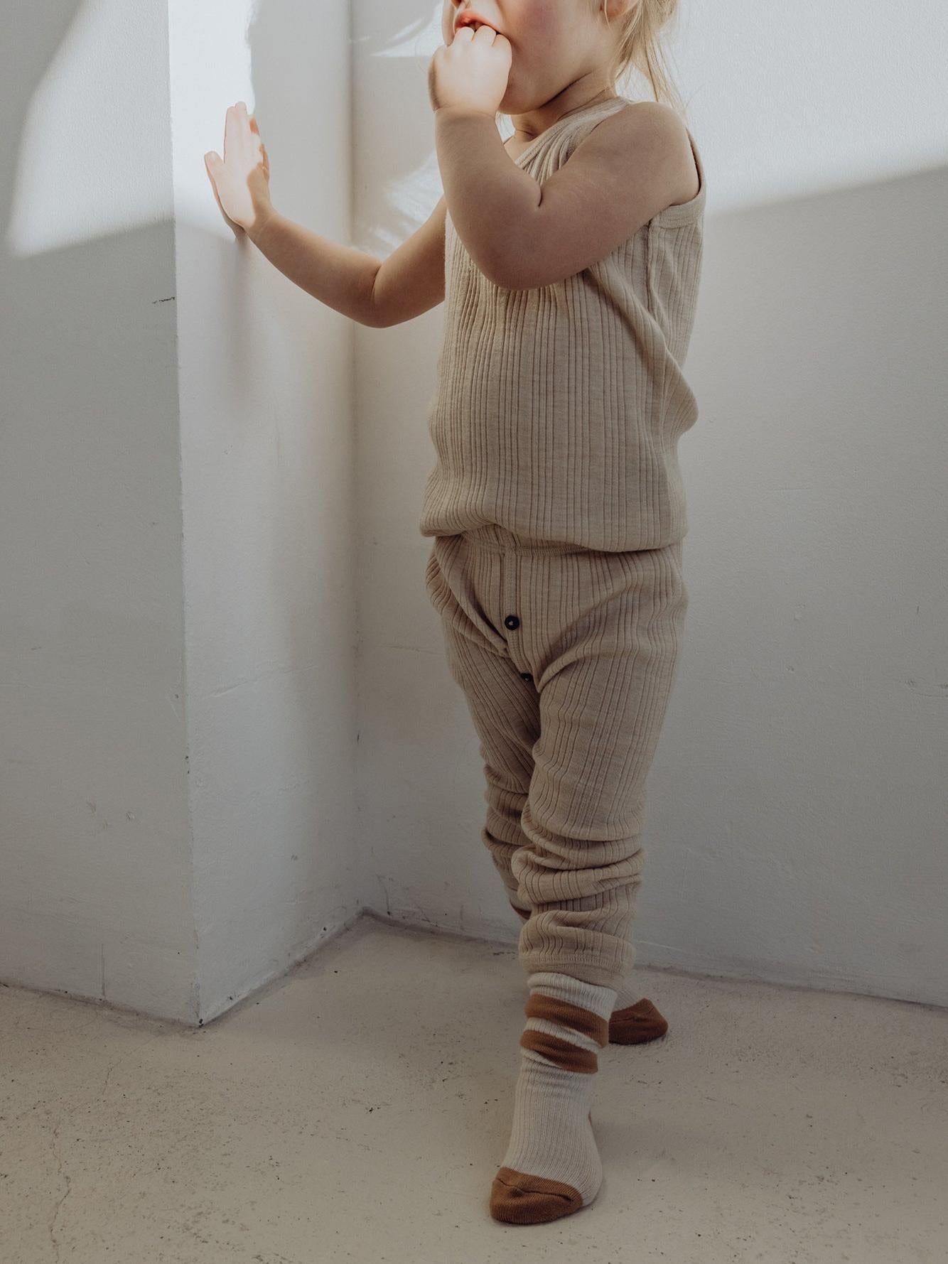 Wool Rib Singlet - Oat