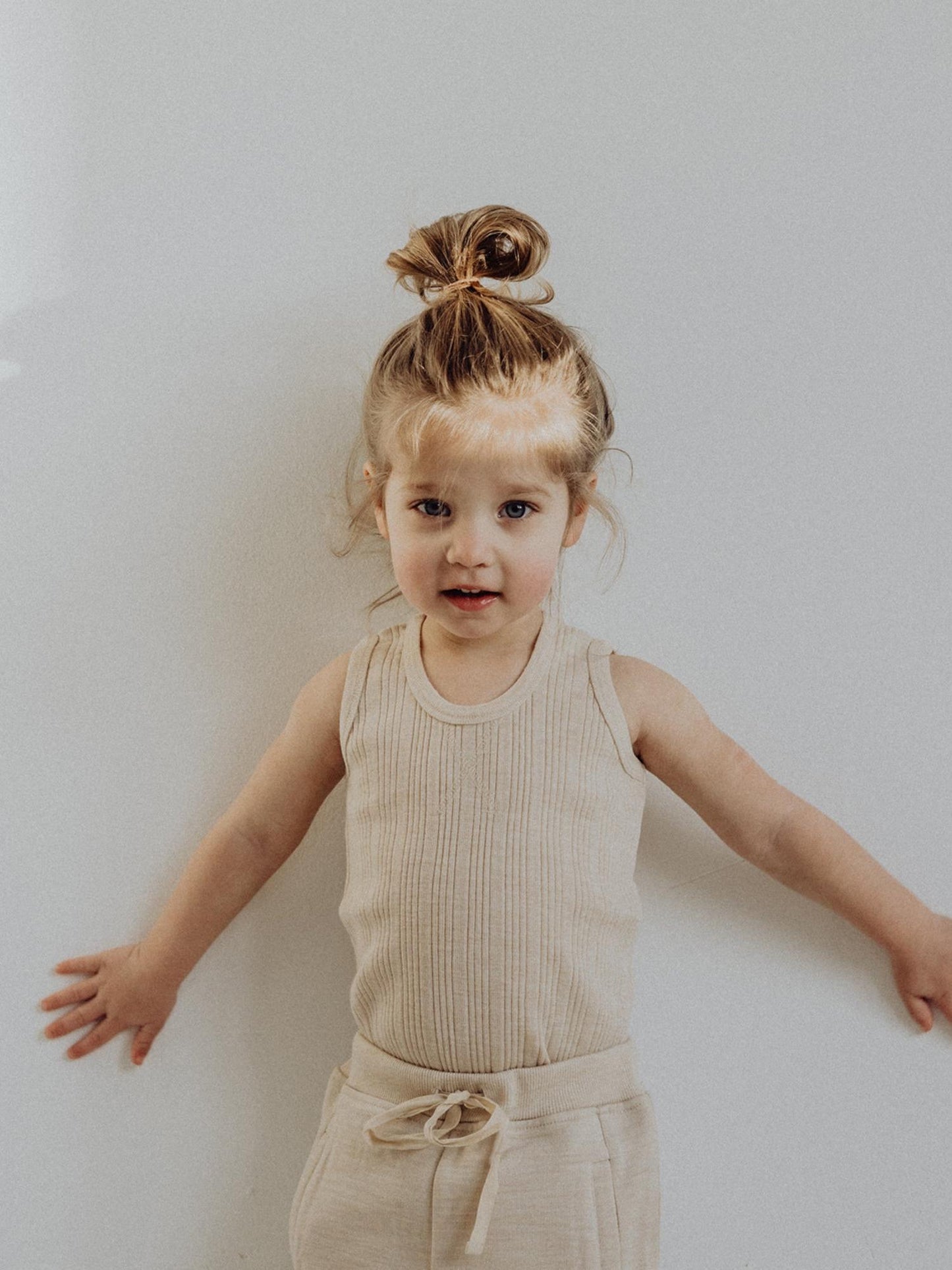 Wool Rib Singlet - Oat