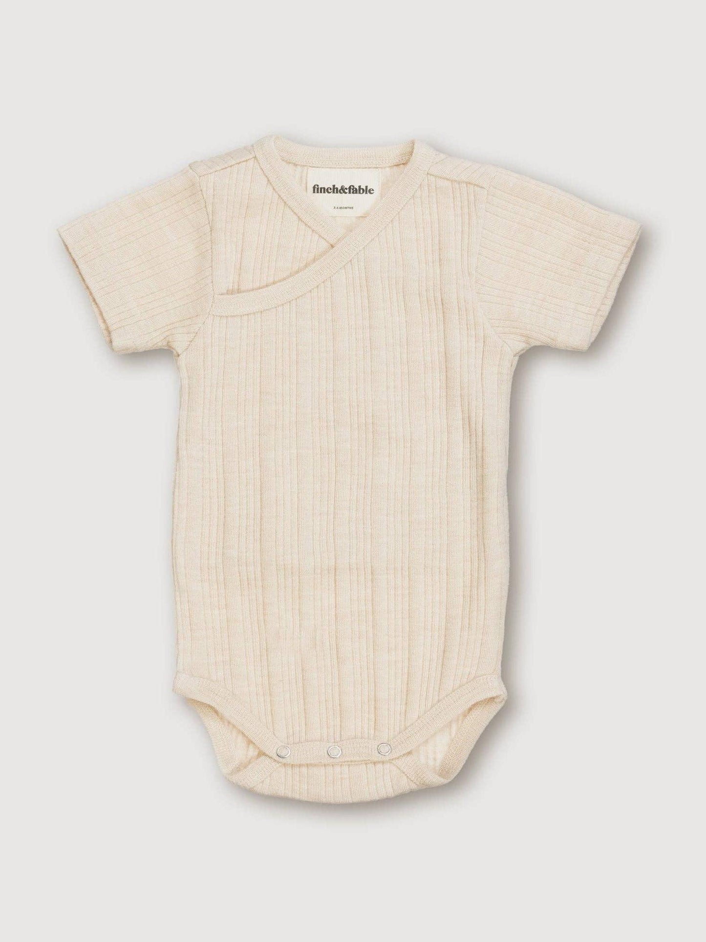 Wool Rib S/S Bodysuit - Oat