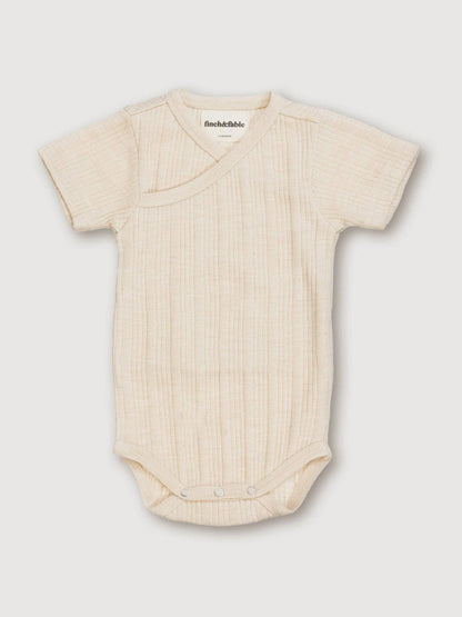 Wool Rib S/S Bodysuit - Oat