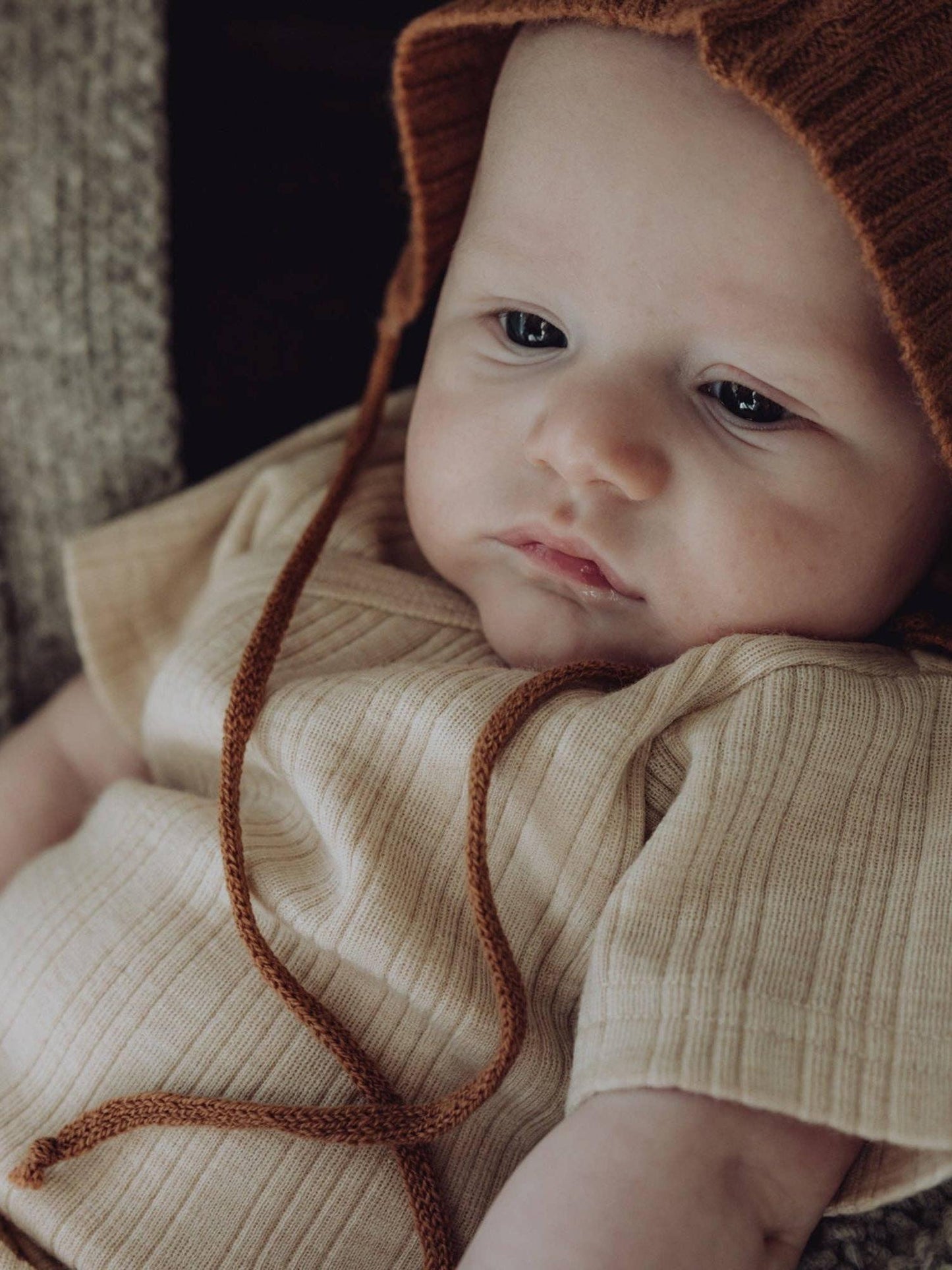 Wool Rib S/S Bodysuit - Oat