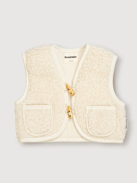 Wool Sherpa Vest - Milk