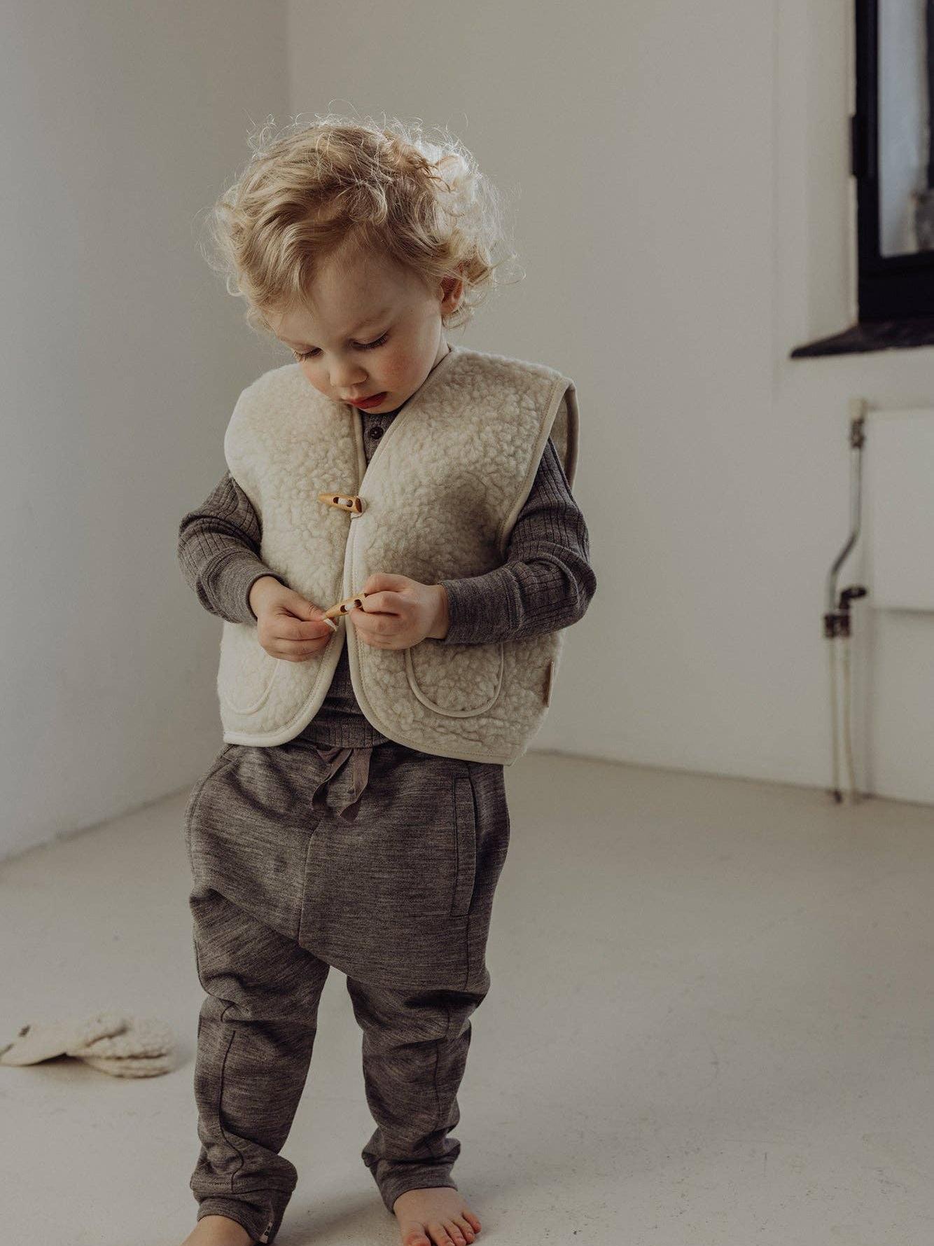 Wool Sherpa Vest - Milk