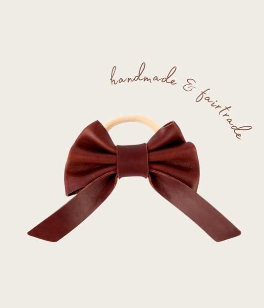 Cinty Hair Tie Bow, Bordeaux, Donsje