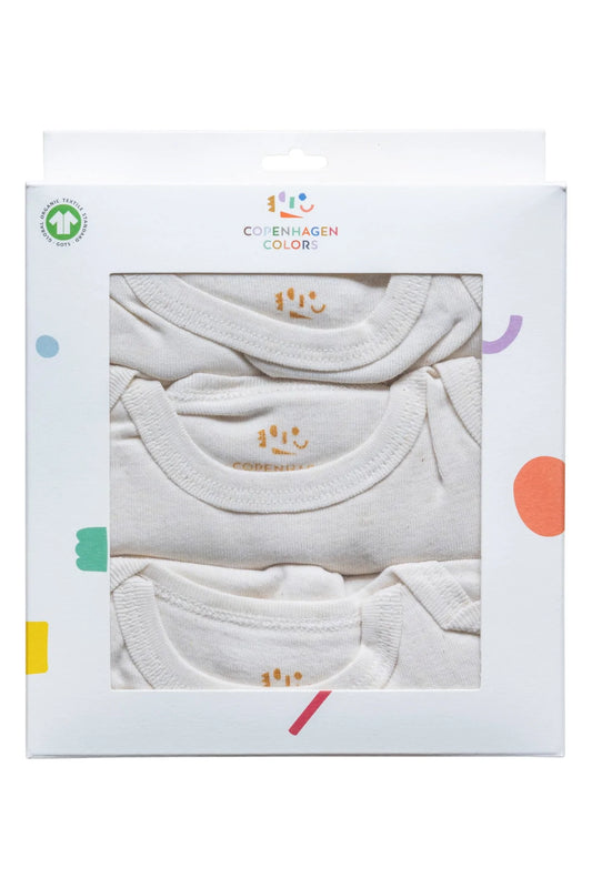 3-Pack Body, Creme Melange, Copenhagen Colors, 100% Organic Cotton