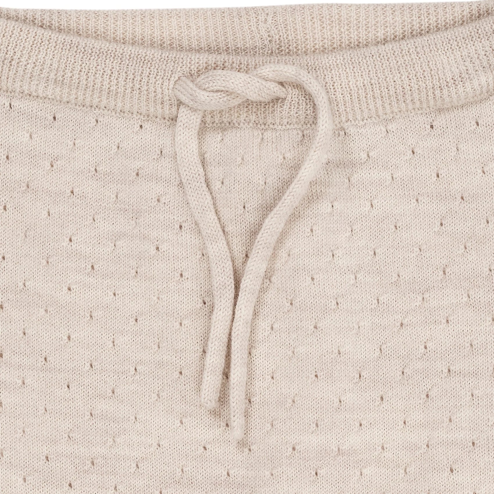 Merino Pants with Hole Patterns, Pale Cream Melanger, Copenhagen Colors, 100% Merino Wool