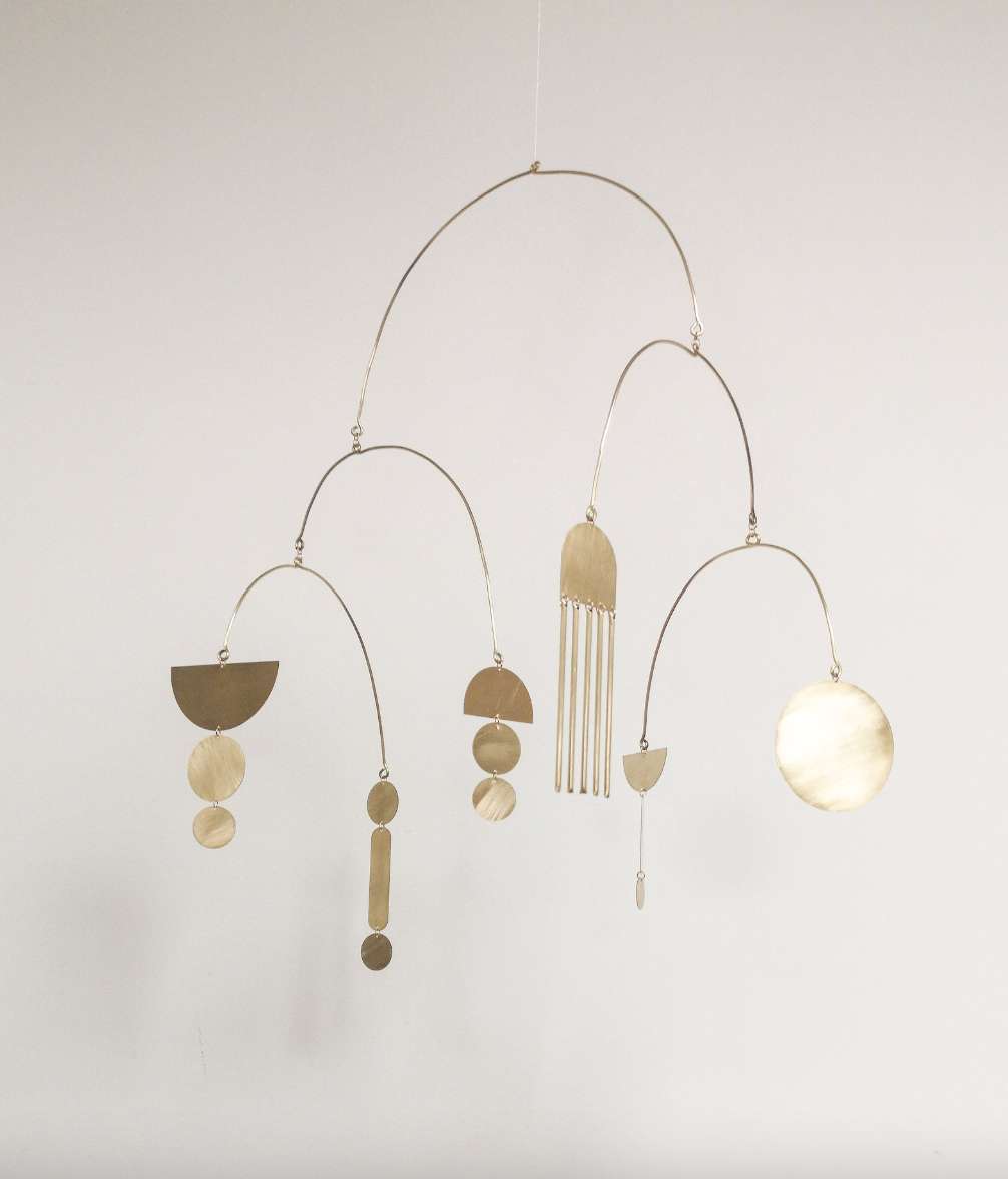 #4 Kinetic Brass Mobile, Small Wave Art