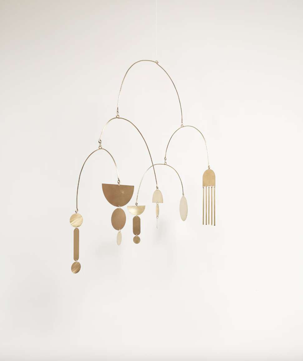 #4 Kinetic Brass Mobile, Small Wave Art