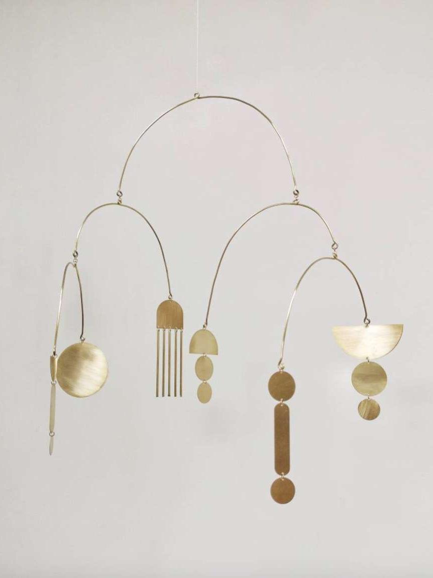 #4 Kinetic Brass Mobile, Small Wave Art