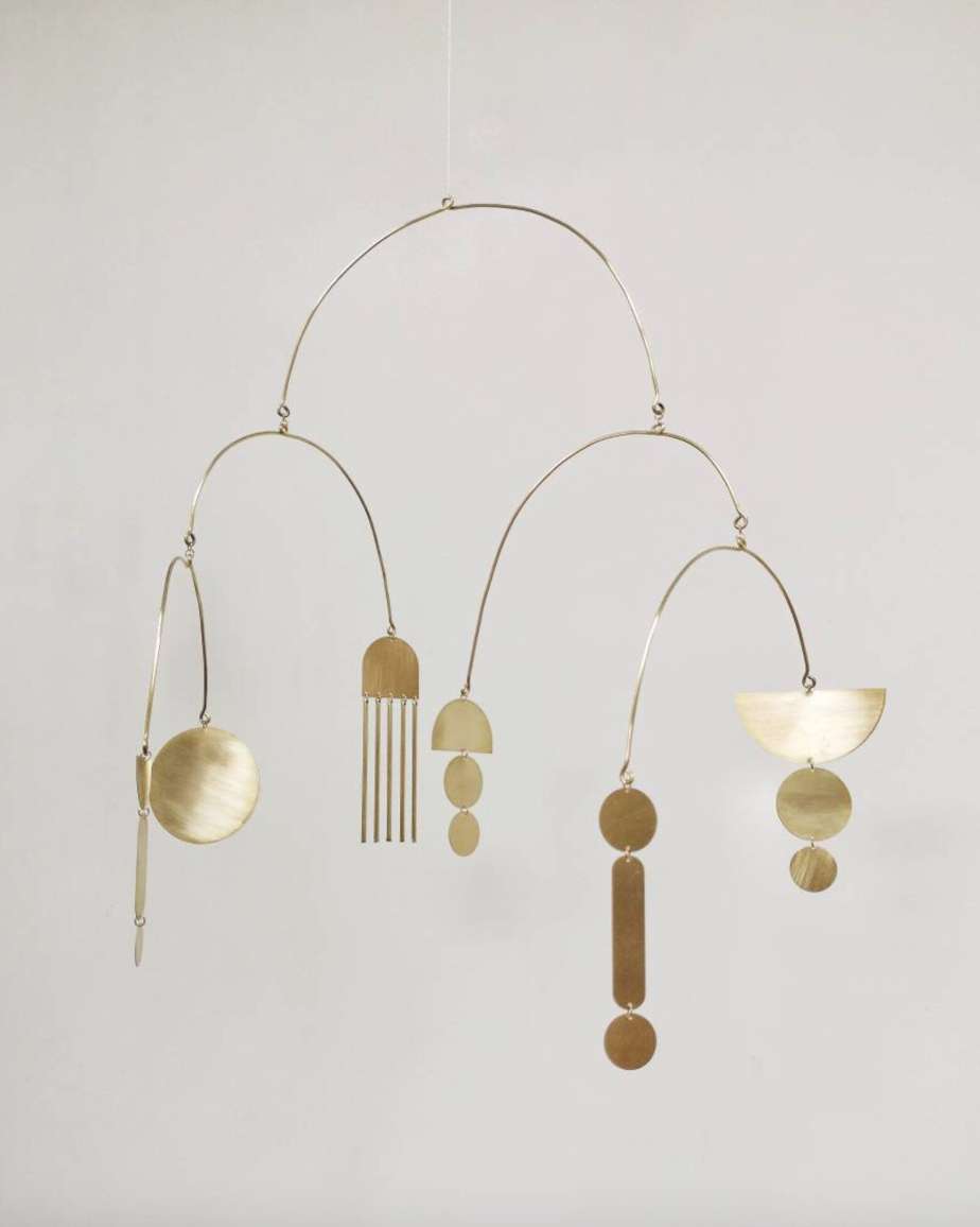 #4 Kinetic Brass Mobile, Small Wave Art