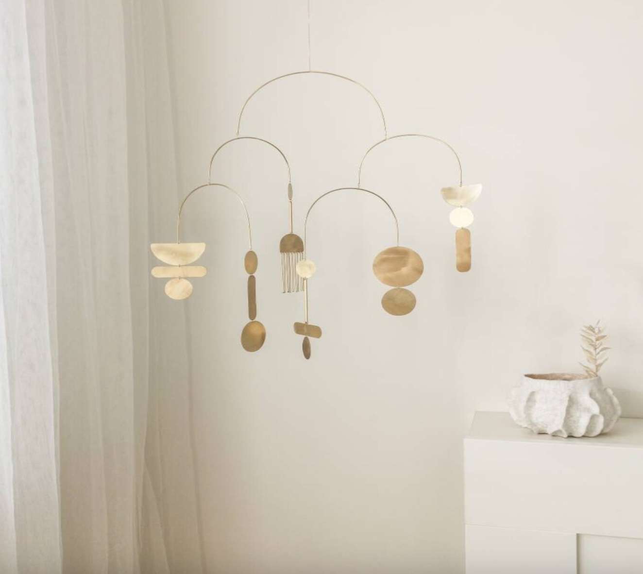 #7 Kinetic Brass Mobile, Small Wave Art