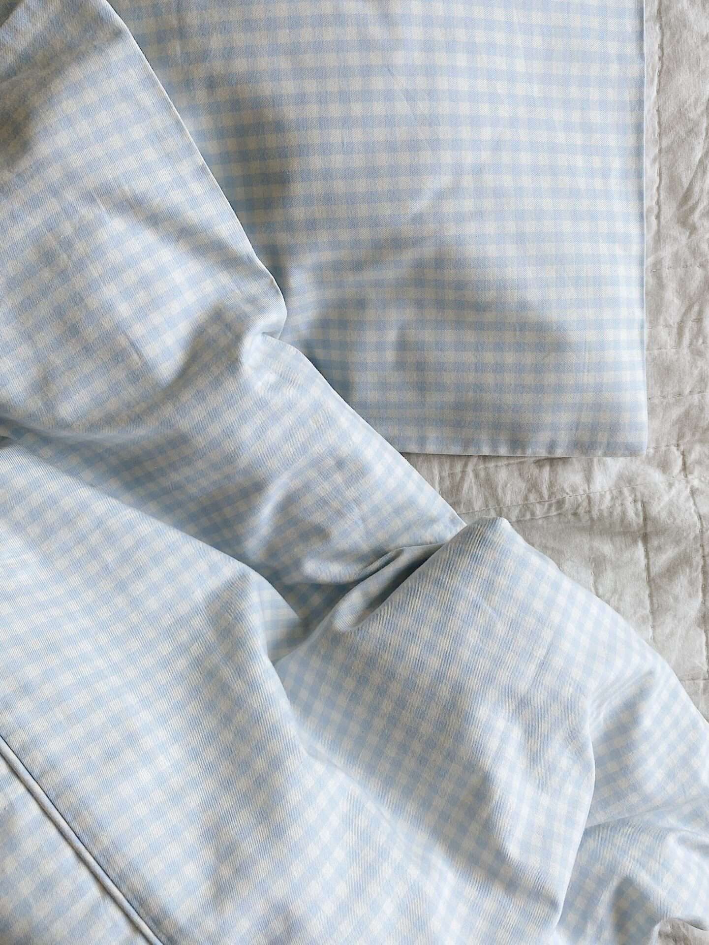 Lalaby, Classic Junior Bedding, Blue Gingham, Organic