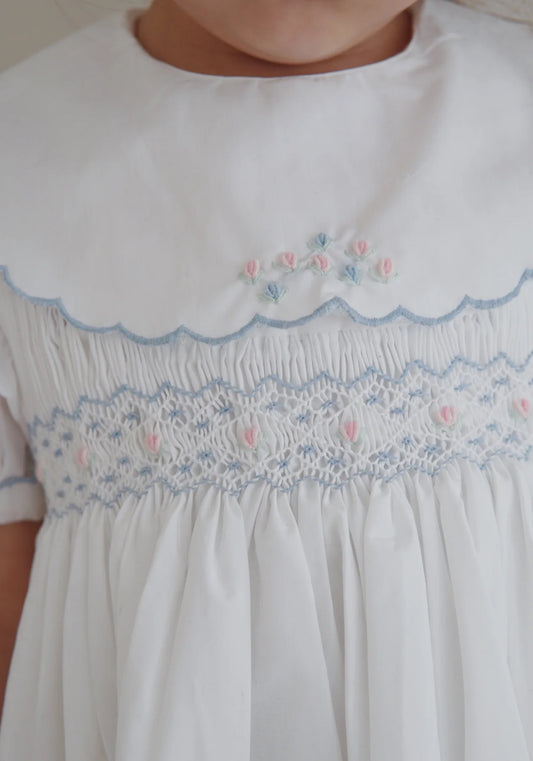 Cotton Smocked Dress With Bloomers, Organic