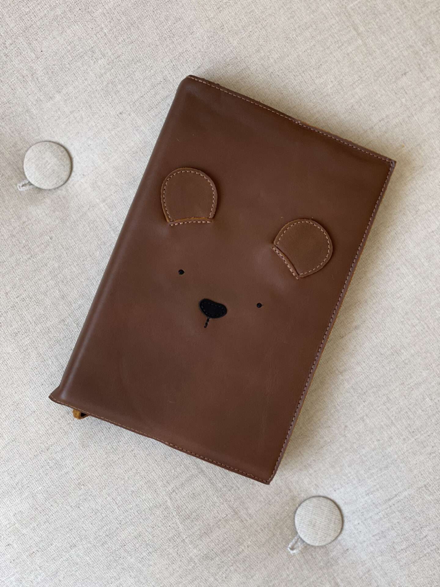 Leather Notebook, Bear, Donsje, Handmade & Fairtrade