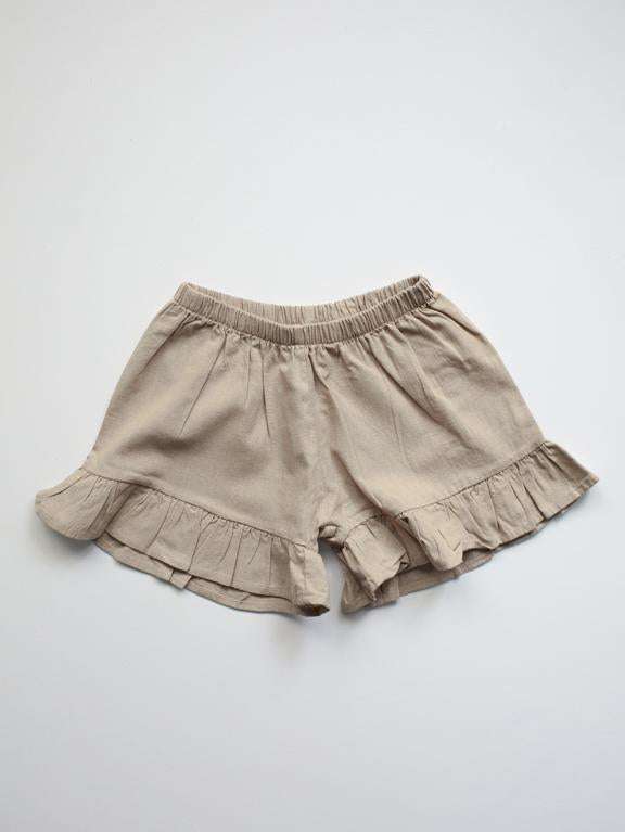 The Simple Folk, The Simple Folk, The Frill Linen Shorts, Oatmeal