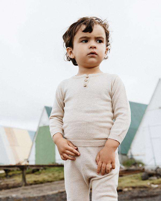 Henley Sweater, Shell, Alpaca Wool (15%) And Cotton (85%)