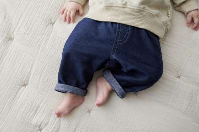 Denim Twill Baby Pants, My Little Cozmo, Organic, Recycled & Oekotex