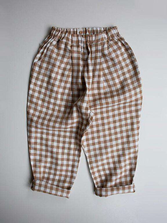 The Simple Folk, The Simple Folk, The Gingham Trouser, Bronze Gingham, Organic