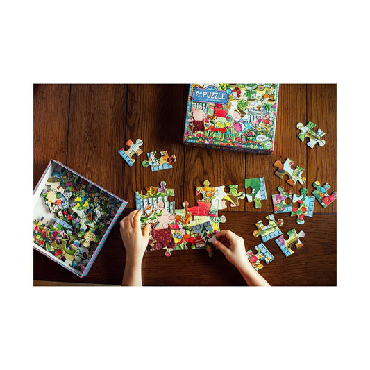 Puzzle, Growing A Garden, 64 Pieces, Eeboo, Fsc, 90% Recycled, Woman Owned & Mother Run