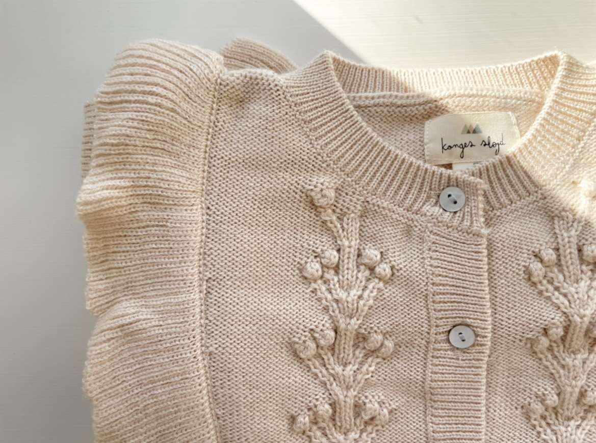 Konges Sløjd, Fiol Frill Cardigan, Almond Milk