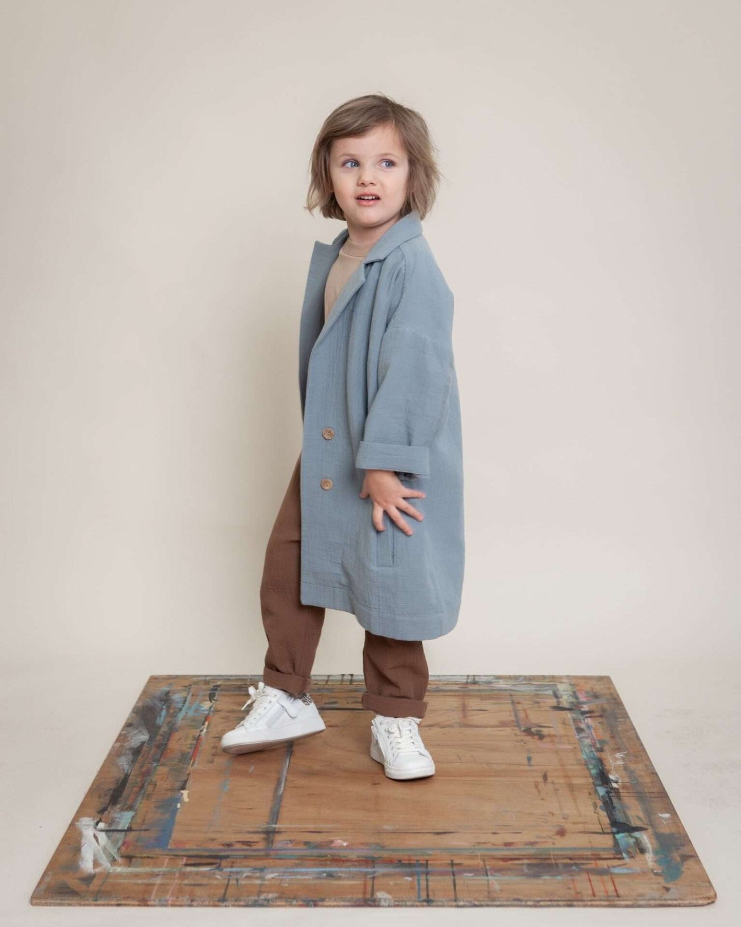 Edgar Coat Jacket, Smokeblue, Bonnie & The Gang, Organic