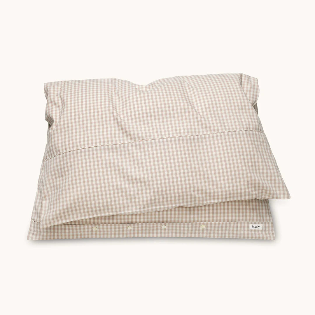 Classic Junior Bedding, Beige Gingham, Organic