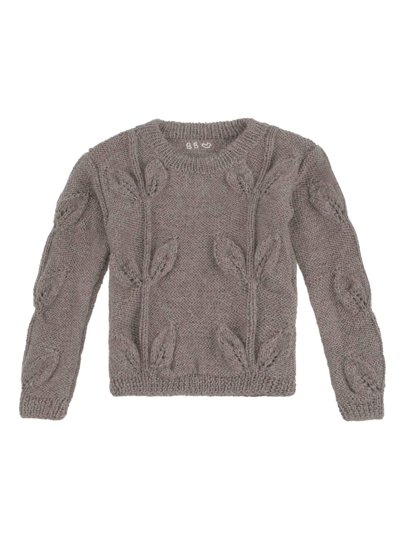 Feuilles Sweater, Almond, Bonet Et Bonet, Handmade & 100% Wool