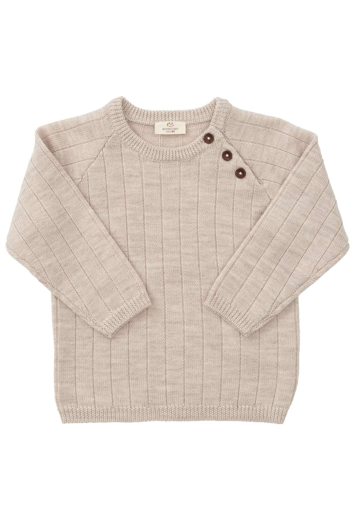 Merino Knitted Blouse, Pale Cream Melanger, Copenhagen Colors, 100% Merino Wool