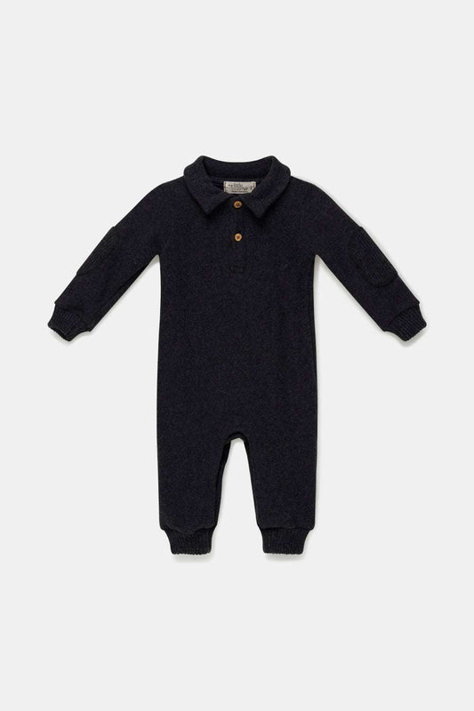 Knit Baby Jumpsuit, Oriel, Dark Grey, My Little Cozmo, Organic, Recycled & Oekotex