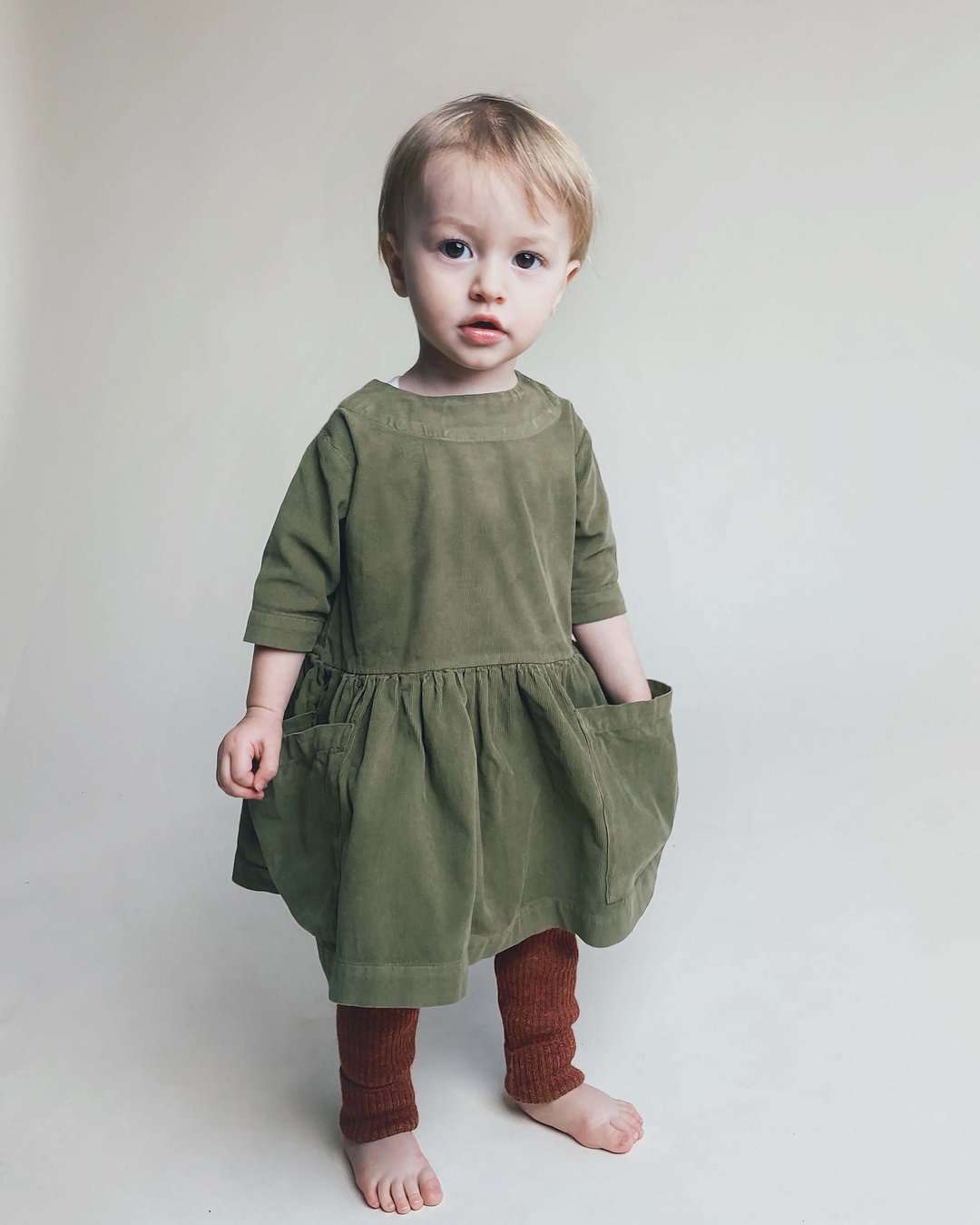 Pocket Dress Corduroy, Green